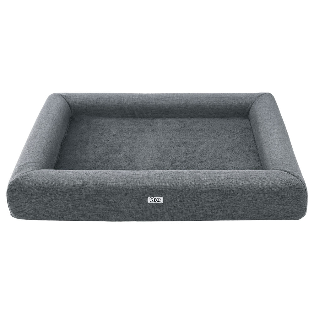 i.Pet Bed Dog Cat Large Calming Soft Sofa Cushion Egg Crate Washable Grey