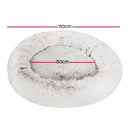 i.Pet Bed Dog Cat 110cm Calming Extra Large Soft Plush White Brown