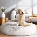 i.Pet Bed Dog Cat 110cm Calming Extra Large Soft Plush White Brown