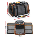 i.Pet Carrier Bag Foldable Expandable Dog Cat Travel Cage Portable Car Kennel