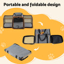 i.Pet Carrier Bag Foldable Expandable Dog Cat Travel Cage Portable Car Kennel