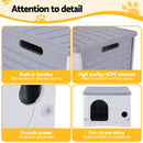 i.Pet Cat House Enclosed Shelter Plastic Nest Stackable Bench Box Outdoor Indoor Grey