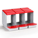 i.Pet Chicken Nesting Box 3 Hole Roll Away Poultry Hen Laying Egg Hutch Red