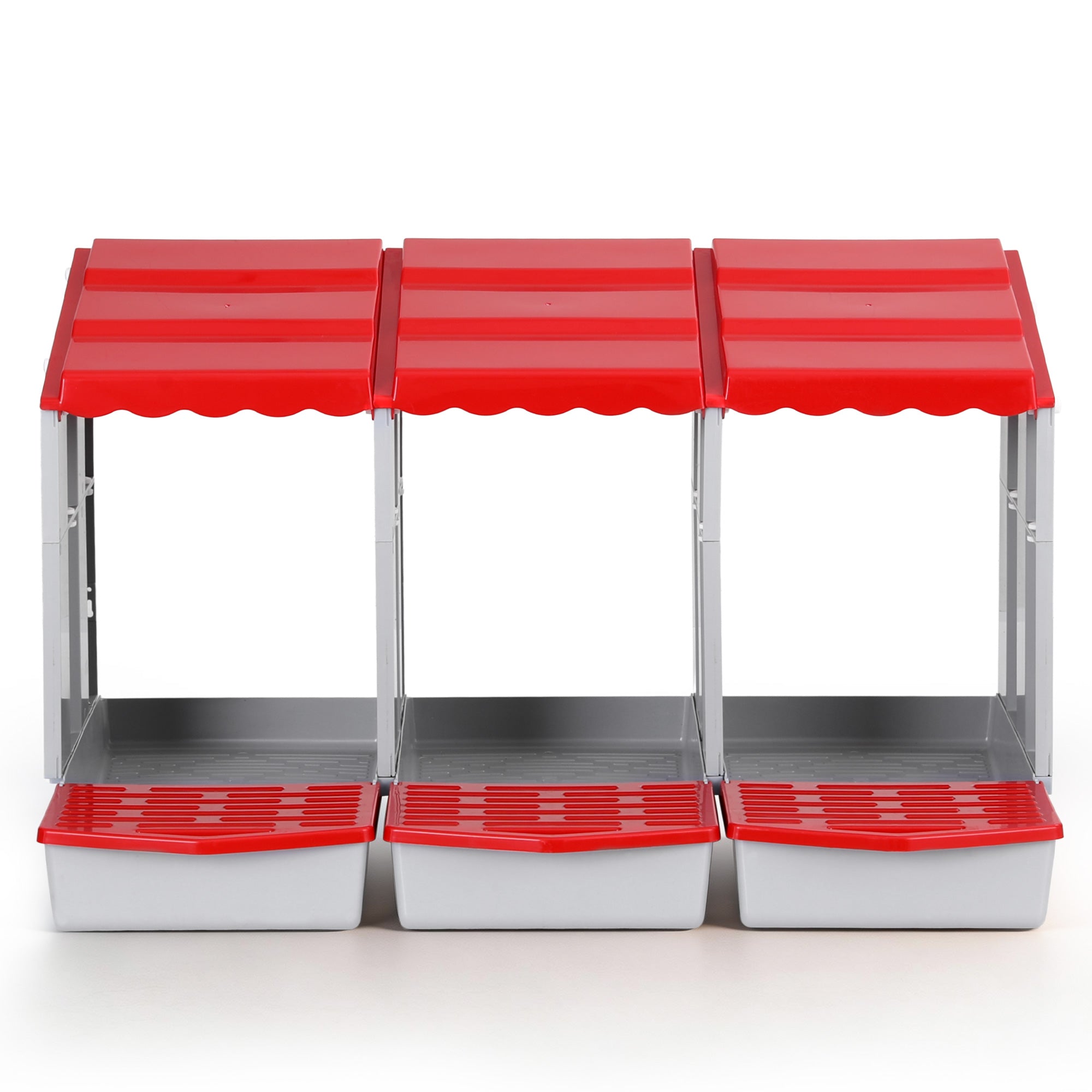 i.Pet Chicken Nesting Box 3 Hole Roll Away Poultry Hen Laying Egg Hutch Red
