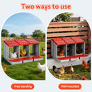 i.Pet Chicken Nesting Box 3 Hole Roll Away Poultry Hen Laying Egg Hutch Red