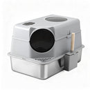 i.Pet Cat Litter Box Large Stainless Steel High Sided Pet Toilet Odour Control