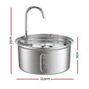 i.Pet 3.2L Cat Water Fountain Pet Feeder Dog Drinking Dispenser 304 Stainless Steel