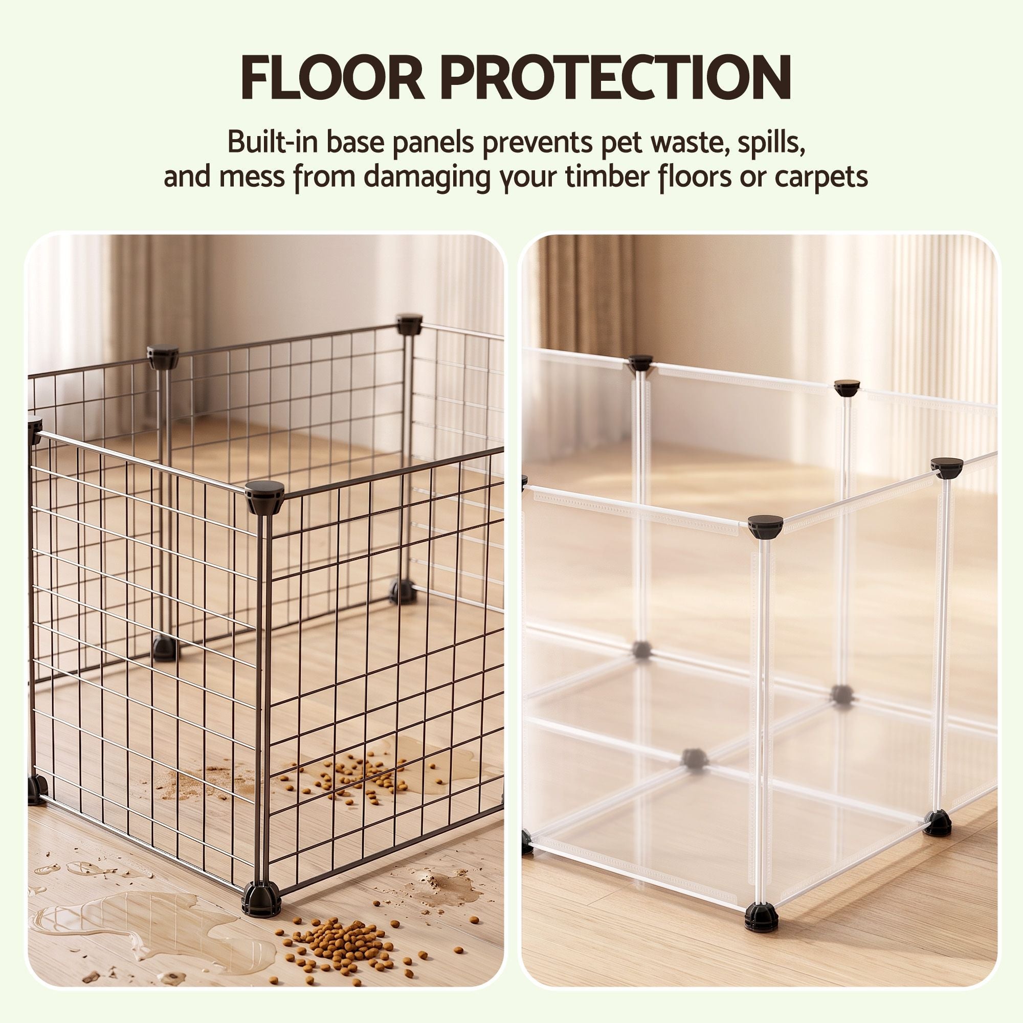 i.Pet Pet Dog Playpen 20 Panels with Baseboard DIY Enclosure Small Animal Rabbit Pen 125CM