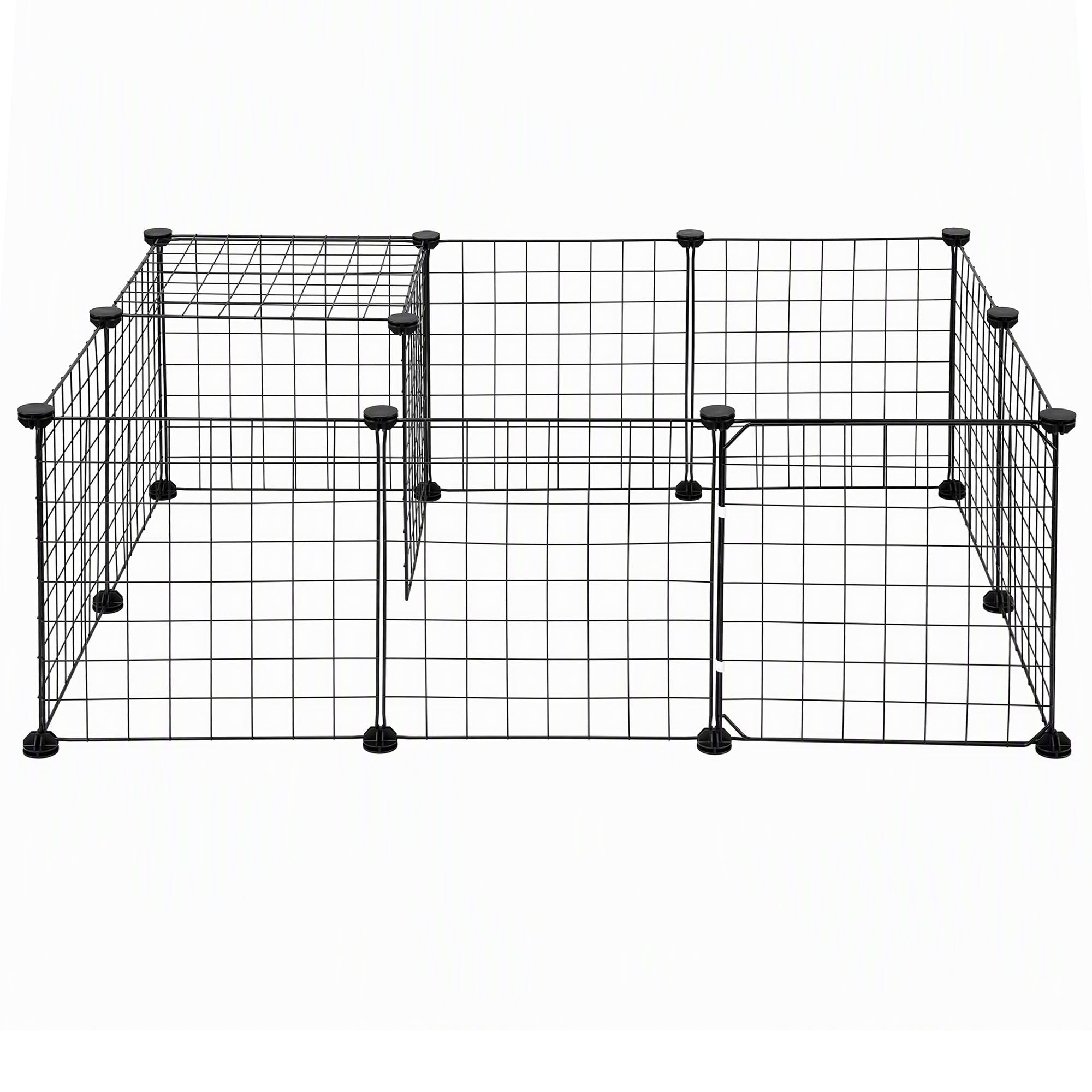 i.Pet Dog Playpen 12 Panels Pet Playpen 35x35cm Iron DIY Enclosure for Small Animals