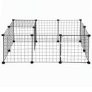 i.Pet Dog Playpen 12 Panels Pet Playpen 35x35cm Iron DIY Enclosure for Small Animals