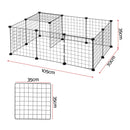 i.Pet Dog Playpen 12 Panels Pet Playpen 35x35cm Iron DIY Enclosure for Small Animals