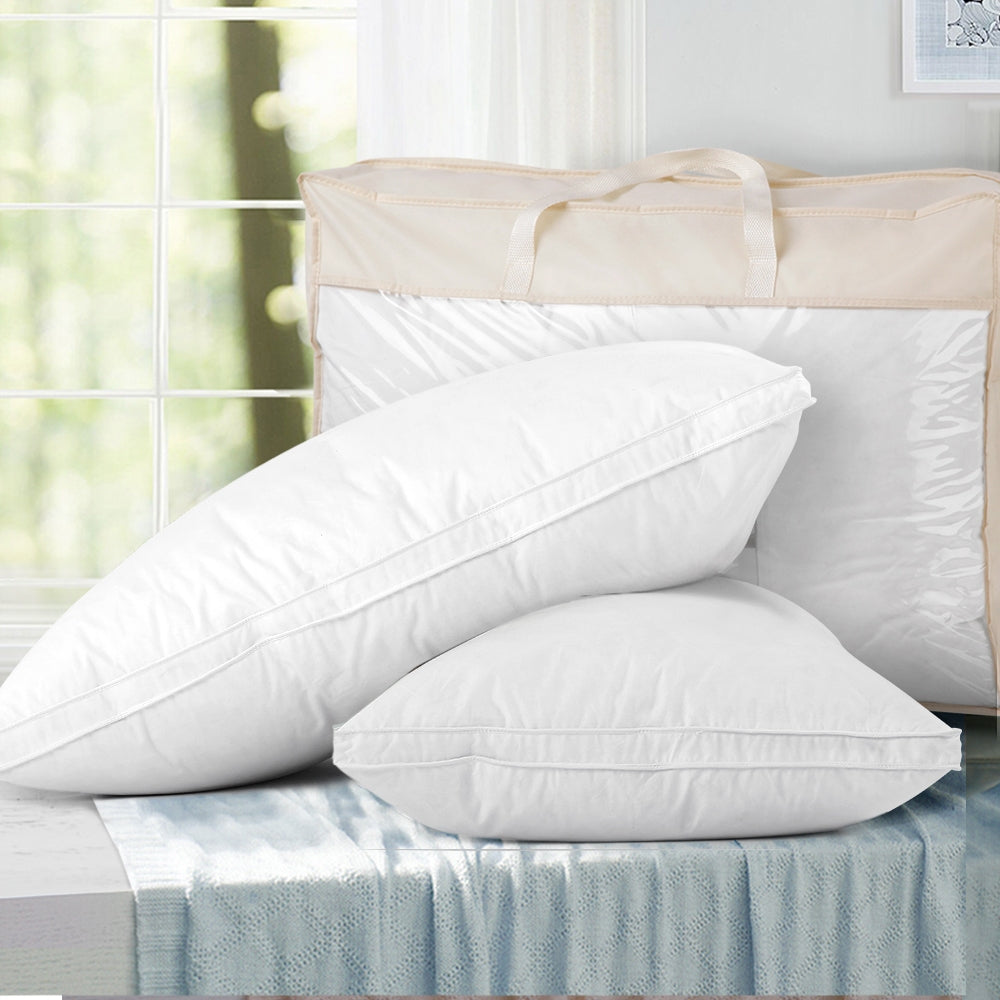 Giselle Bedding Goose Feather Down Pillow Luxury Twin Pack