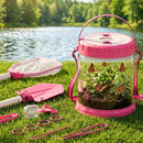 Keezi Kids Bug Catcher Kit 12pc Outdoor Explorer Toys Insect Viewer Net Shovel Pink