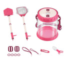 Keezi Kids Bug Catcher Kit 12pc Outdoor Explorer Toys Insect Viewer Net Shovel Pink