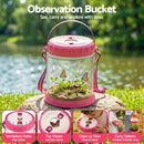 Keezi Kids Bug Catcher Kit 12pc Outdoor Explorer Toys Insect Viewer Net Shovel Pink