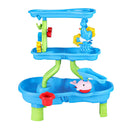 Keezi Kids Sand and Water Table 4-Tier Waterfall Sandpit Toys Beach Shovel