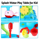 Keezi Kids Sand and Water Table 4-Tier Waterfall Sandpit Toys Beach Shovel