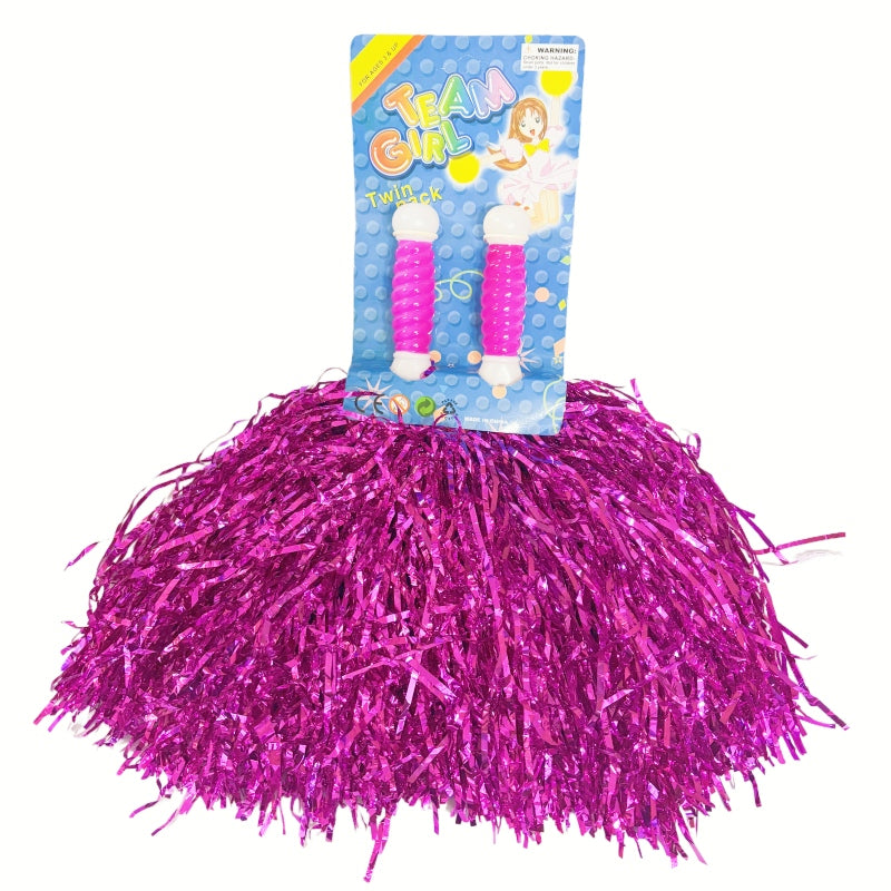 4 Sets/8pcs Metallic Team Girls' Cheerleading Dance Party Dress Pom Poms Pompoms