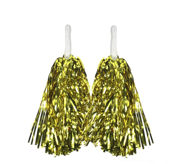 4 Sets/8pcs Metallic Team Girls' Cheerleading Dance Party Dress Pom Poms Pompoms