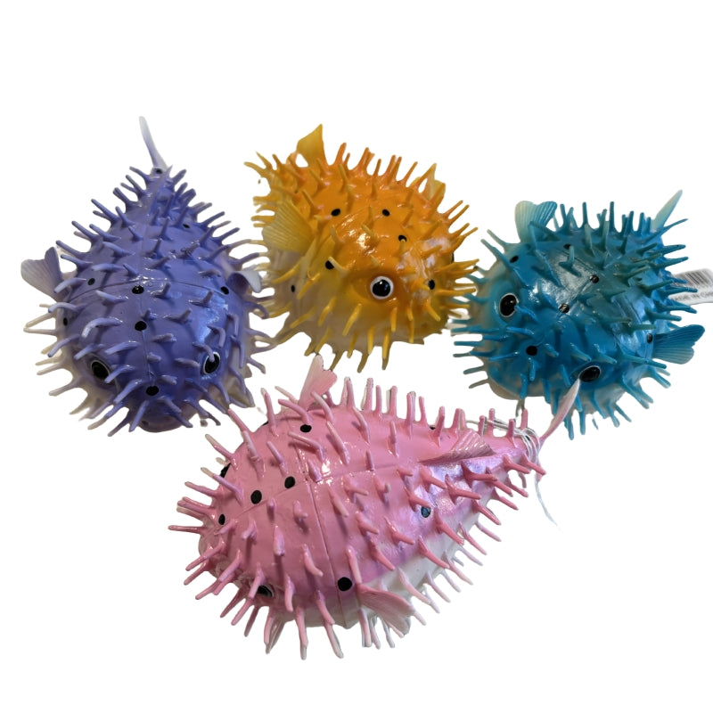 4 PCs of Porcupine squeaky fish assorted colours