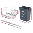 Cefito Pull Out Bin Kitchen Cabinet Slide Garbage Rubbish Bins Basket 40L Grey