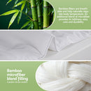 Giselle Bedding 200GSM Bamboo Quilt Summer Quilts All Season Doona Duvet Lightweight Double
