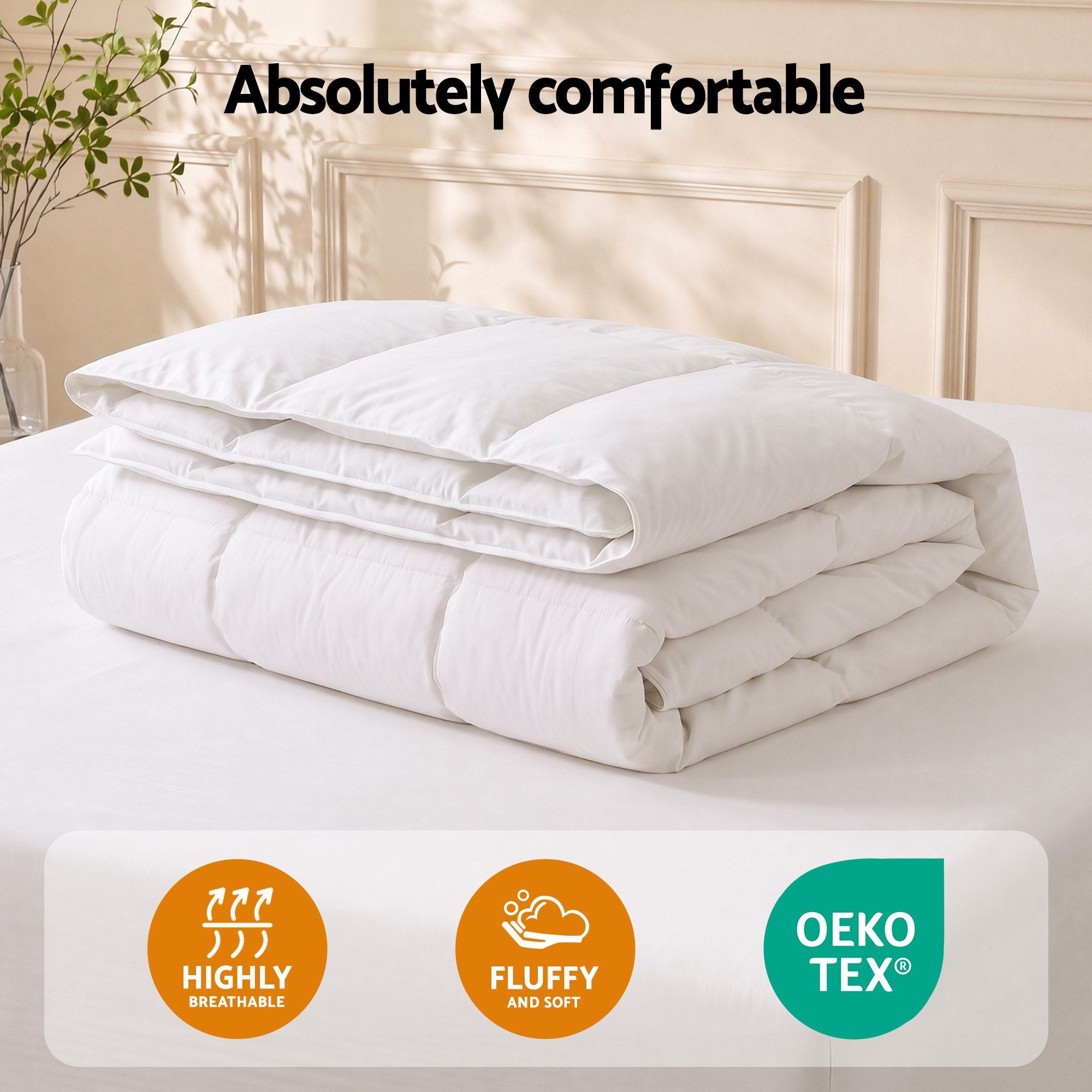 Giselle Bedding King Quilt, 200GSM Summer Duck Down Feather Doona Insert