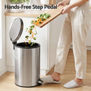 Cefito 12L Pedal Bin Rubbish Waste Bin Soft Close Lid Kitchen Bathroom Silver