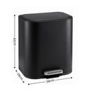 Cefito 20L Trash Bin Steel Pedal Bins Soft Close Kitchen Rubbish Waste Can Black
