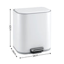 Cefito 20L Trash Bin Steel Pedal Bins Soft Close Kitchen Rubbish Waste Can White