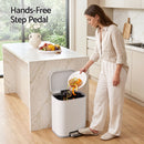 Cefito 20L Trash Bin Steel Pedal Bins Soft Close Kitchen Rubbish Waste Can White