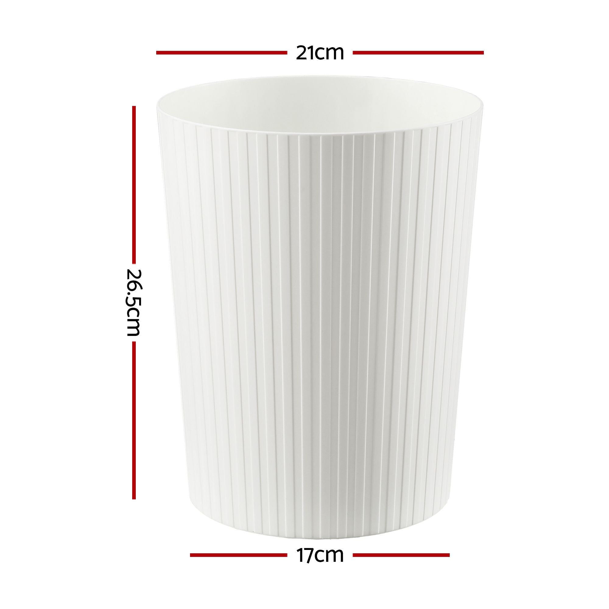 Cefito 8L Open Top Rubbish Bins Waste Bin Trash Can Storage Dustbin White