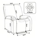 Artiss Split Stretch Recliner Chair Cover, Printed Non Slip Slipcover