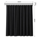 Artiss Room Divider Wall Mounted Hanging Curtain Partition Screen Black 200x220cm