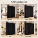 Artiss Room Divider Wall Mounted Hanging Curtain Partition Screen Black 200x220cm