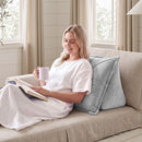 Giselle Bedding Back Pillow for Sitting in Bed, No-Collapse 25D High-Density Base, Ergonomic Lumbar Support Pillow for Gaming, Nursing & Floor Tatami, 90% Shredded Sponge Cushion with Washable Velvet Cover