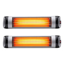 Devanti 2PCS Electric Radiant Strip Heater Indoor Outdoor Patio Remote Control 1500W