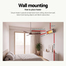 Devanti 2PCS Electric Radiant Strip Heater Indoor Outdoor Patio Remote Control 1500W