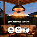 Devanti 1500W Electric Patio Infrared Heater Hanging Heaters Ceiling Mounted Remote
