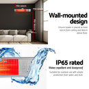 Devanti 2PCS Electric Strip Heater Radiant Infrared Heaters Remote Control 2000W