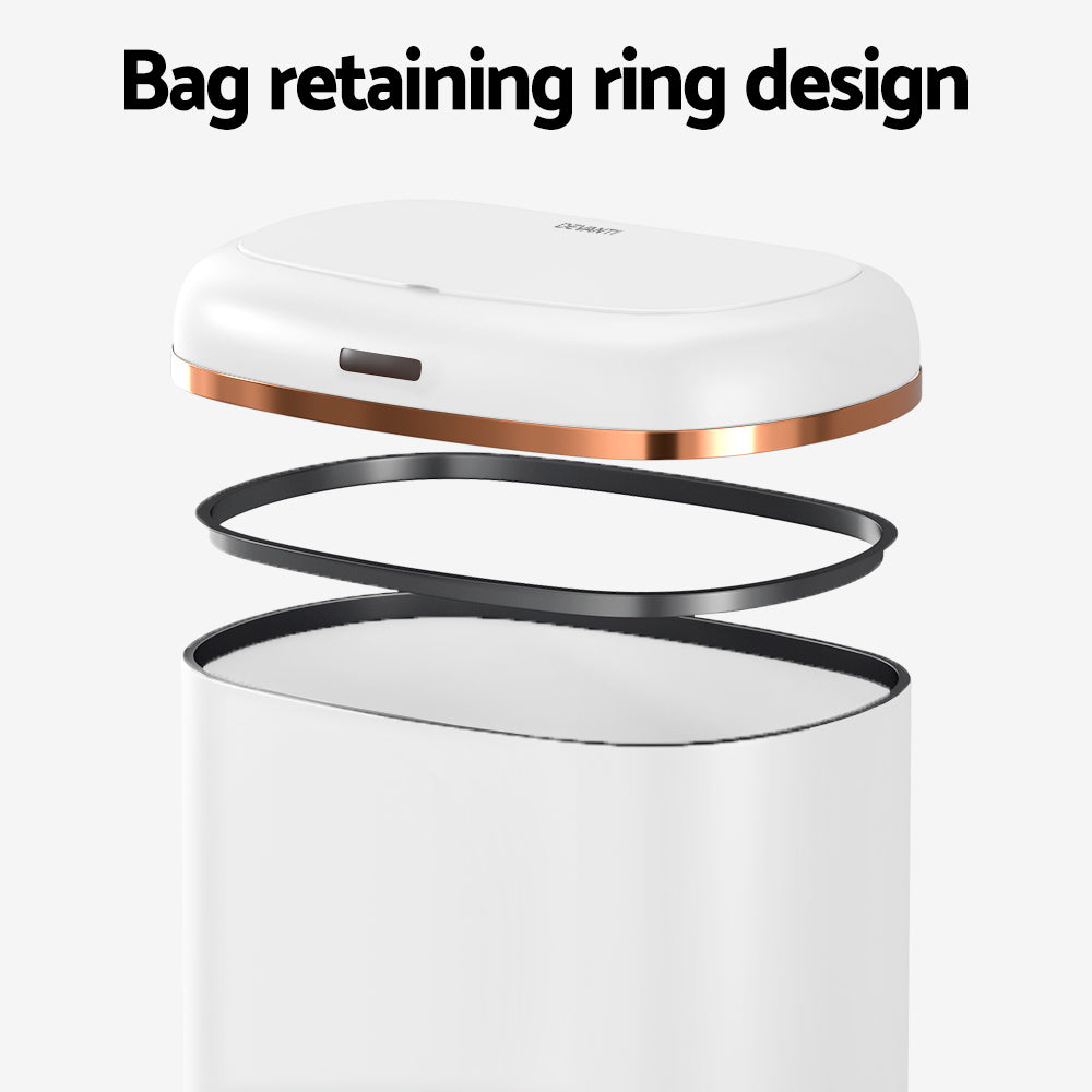 Devanti 38L Motion Sensor Bin Rubbish Automatic White