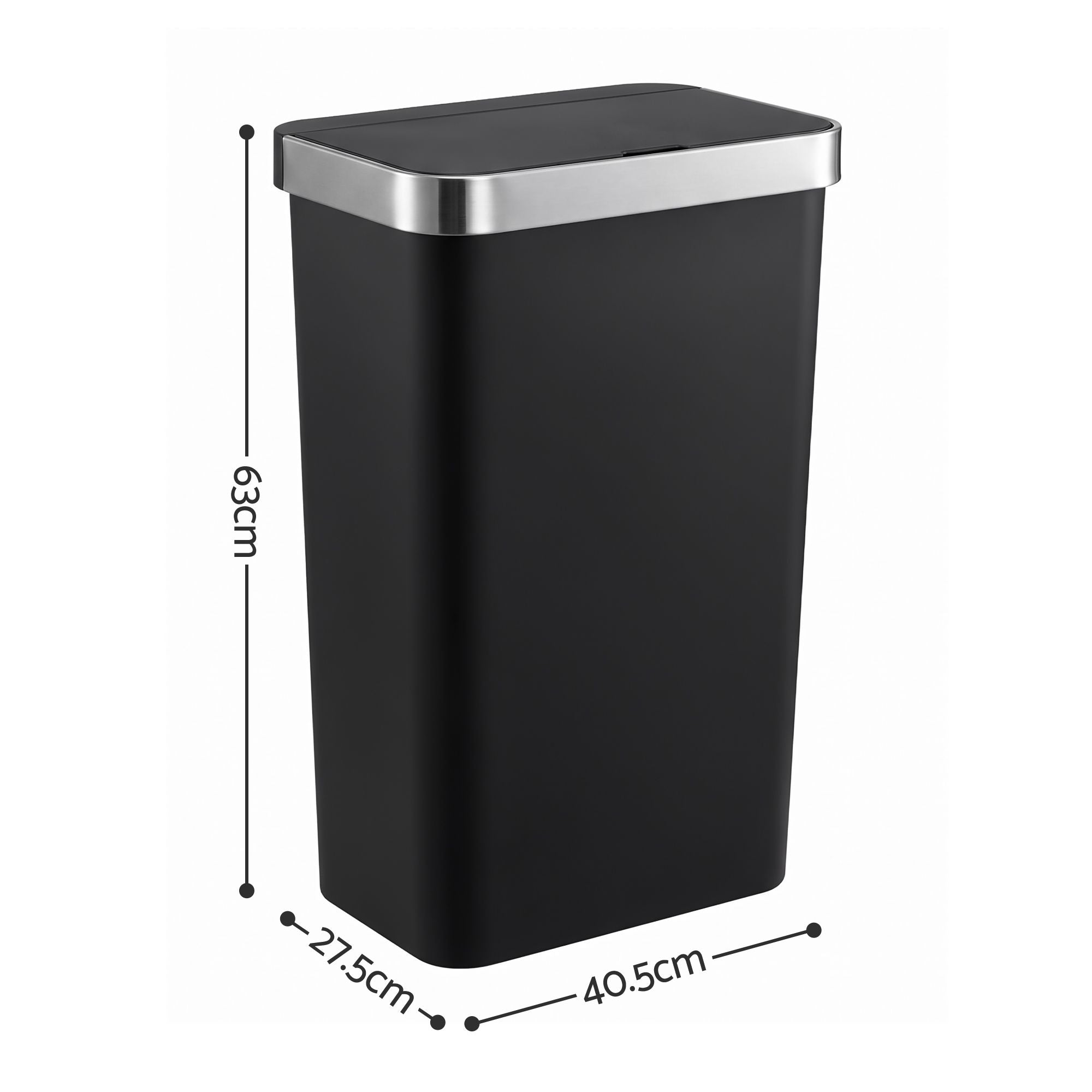 Devanti 50L Motion Sensor Trash Bin Automatic Kitchen Waste Dustbin Black