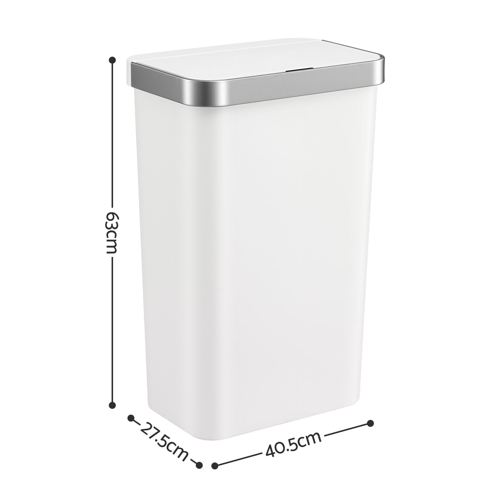 Devanti 50L Motion Sensor Trash Bin Automatic Kitchen Waste Dustbin White