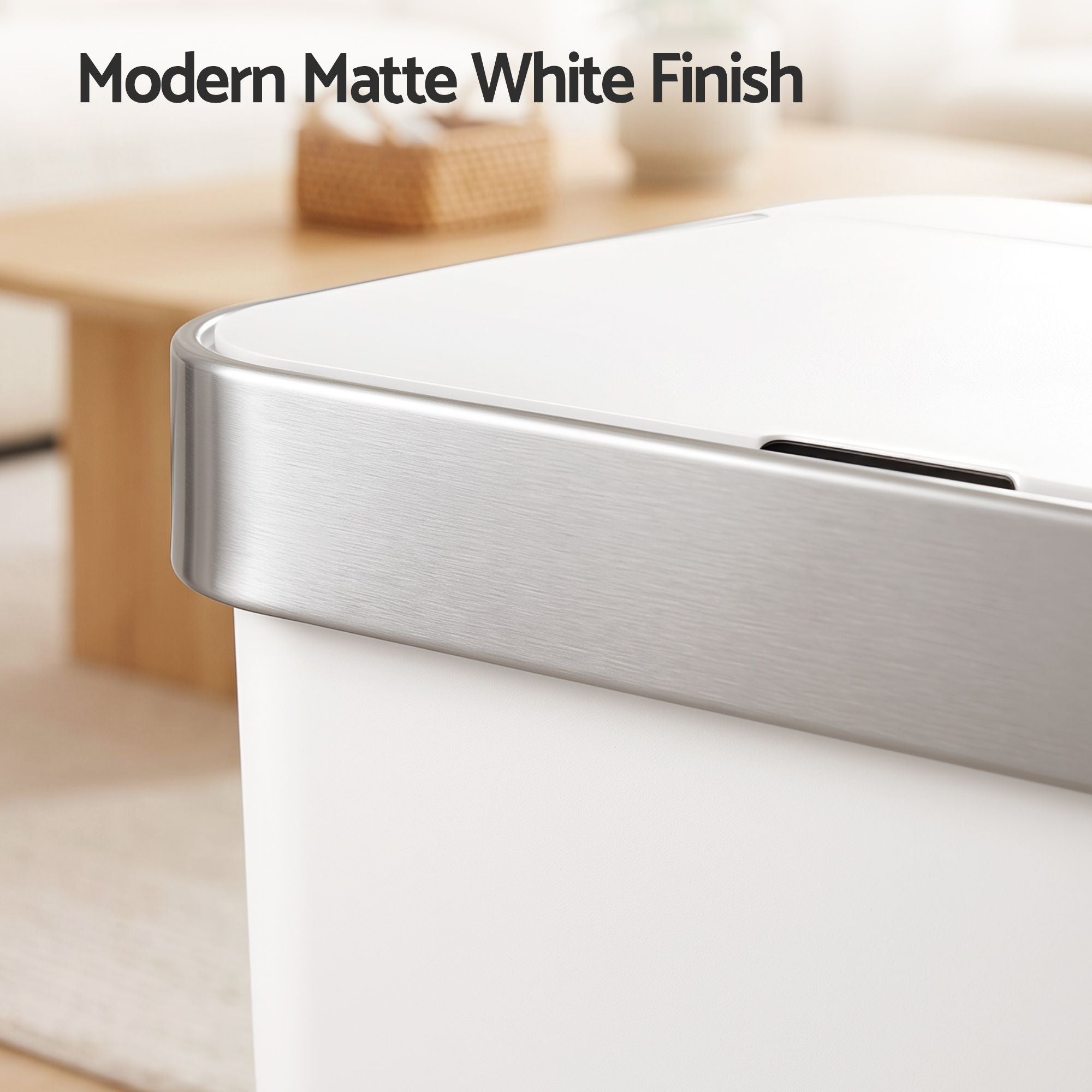 Devanti 50L Motion Sensor Trash Bin Automatic Kitchen Waste Dustbin White