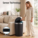 Devanti 50L Sensor Bin D-Shape Trash Can Kitchen Smart Rubbish Bin Black