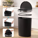 Devanti 50L Sensor Bin D-Shape Trash Can Kitchen Smart Rubbish Bin Black