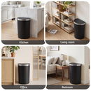 Devanti 50L Sensor Bin D-Shape Trash Can Kitchen Smart Rubbish Bin Black