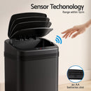 Devanti 15L Motion Sensor Bin Touchless Bins Soft-Close Rubbish Trash Can Black