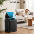 Devanti 15L Motion Sensor Bin Touchless Bins Soft-Close Rubbish Trash Can Black