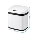 Devanti 15L Motion Sensor Bin Touchless Bins Soft-Close Rubbish Trash Can White
